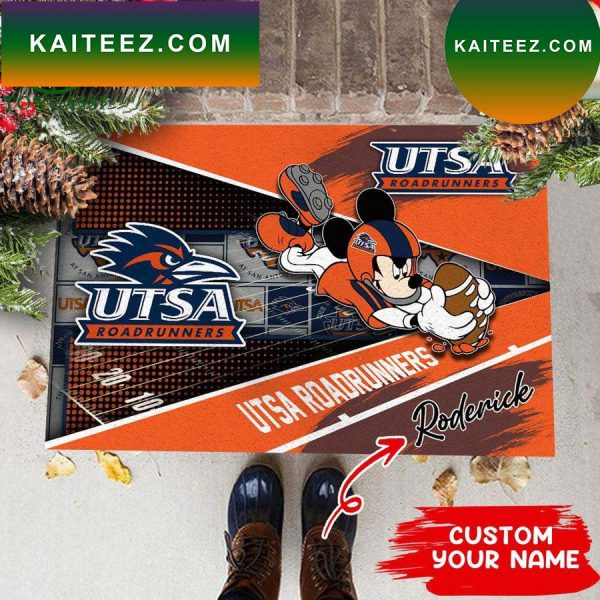 UTSA Roadrunners NCAA3 Custom Name For House of real fans  Doormat