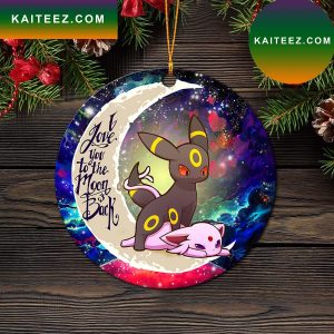 Umbreon Espeon Eevee Evolution Pokemon Love You To The Moon Galaxy Mica Circle Ornament Perfect Gift For Holiday