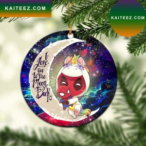 Unicorn Deadpool And Spiderman Avenger Love You To The Moon Galaxy Mica Circle Ornament Perfect Gift For Holiday