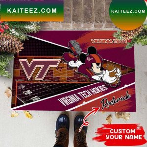 Virginia Tech Hokies NCAA1 Custom Name For House of real fans Doormat