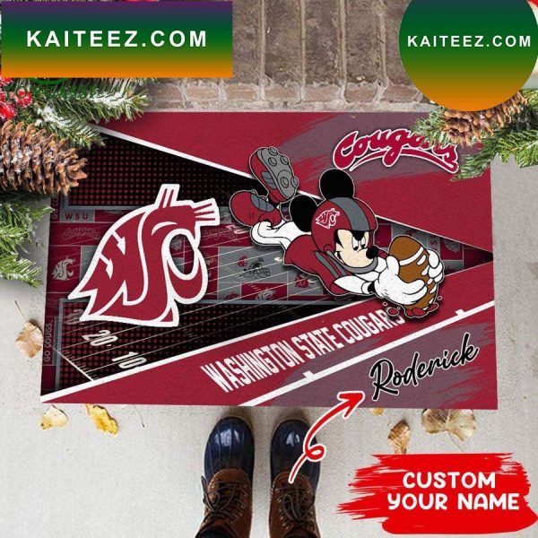 Washington State Cougars NCAA1 Custom Name For House of real fans  Doormat