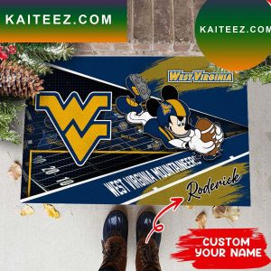 West Virginia Mountaineers NCAA2 Custom Name For House of real fan Doormat