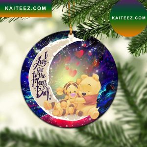 Winnie The Pooh Love You To The Moon Galaxy Mica Circle Ornament Perfect Gift For Holiday