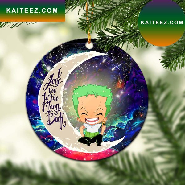 Zoro One Piece Love You To The Moon Galaxy Mica Circle Ornament Perfect Gift For Holiday