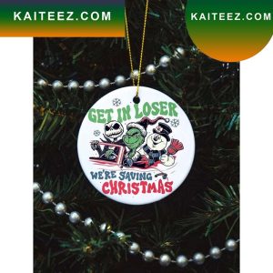 1 Sided Merry Christmas 2022 Grinch Christmas Ornament
