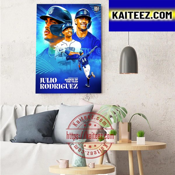 2022 AL Rookie Of The Year Julio Rodriguez Art Decor Poster Canvas