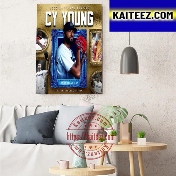 2022 NL CY Young Award Winner Is Sandy Alcantara Art Decor Poster Canvas