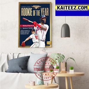 2022 NL Rookie Of The Year Is Michael Harris II Atlanta Braves Art Decor Poster Canvas