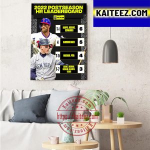 2022 Postseason HR Leaderboard MLB Art Decor Poster Canvas