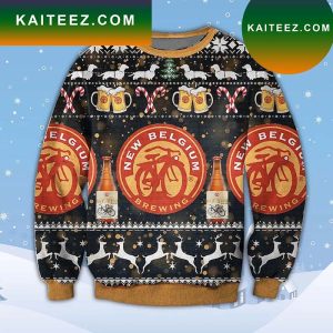 3D New Belgium Brewing Beer Ugly Sweater Christmas
