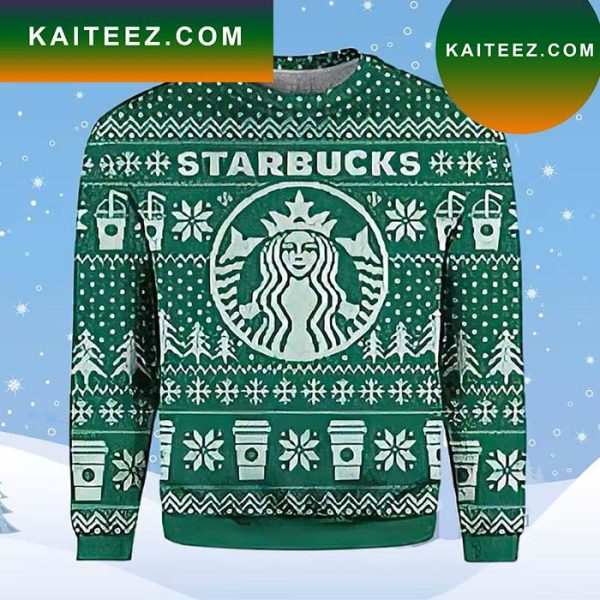 3D Starbucks Beer Drinking Ugly Christmas Sweater