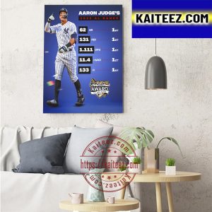 Aaron Judge Is The 2022 AL Hank Aaron Award Winner Art Decor Poster Canvas