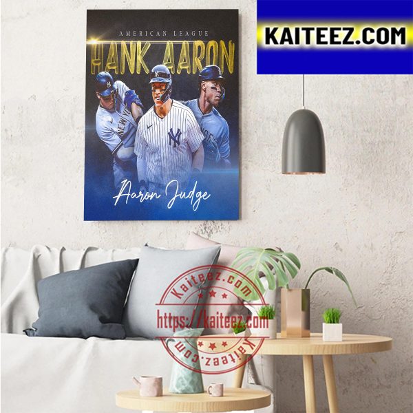 Aaron Judge Is The Winner Of The 2022 AL Hank Aaron Award Art Decor Poster Canvas