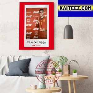 Alvaro Morata Is Budweiser Player Of The Match In FIFA World Cup 2022 Art Decor Poster Canvas