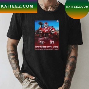 Arkansas Razorbacks 42 27 Ole Miss Football 2022 Matchup final score T-shirt