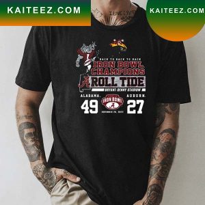 Back To Back To Back Iron Bowl Champions Roll Tide Alabama 49 27 Auburn T-Shirt