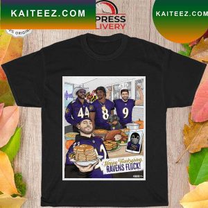 Baltimore Ravens Happy thanksgiving ravens flock T-shirt