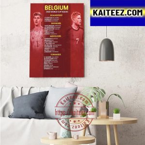 Belgium 2022 FIFA World Cup Squad Art Decor Poster Canvas