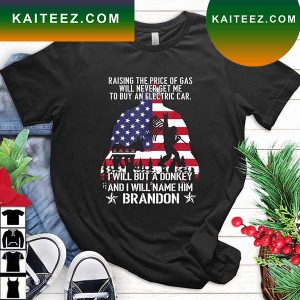 Bigfoot Raising The Price Of Gas Will Never Get Me To Buy An Electric Car USA Flag 2022 T-Shirt