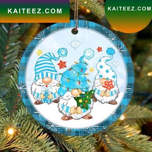 Blue Gnome Christmas Ornament