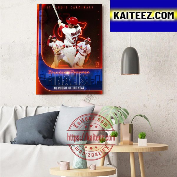 Brendan Donovan NL Rookie Of Year Finalist St Louis Cardinals MLB Art Decor Poster Canvas