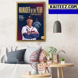 Brian Snitker NL Manager Of The Year Finalist Atlanta Braves MLB Art Decor Poster Canvas