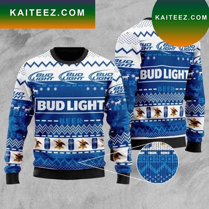 Bud Light Beer Christmas Ugly Sweater - Kaiteez