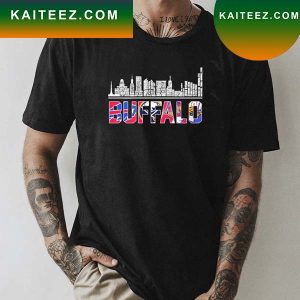 Buffalo Bills City Skyline Text T-Shirt