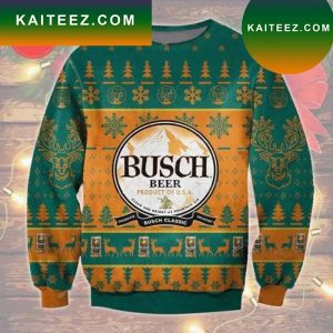 Busch Beer  Knitted Ugly Christmas Sweater