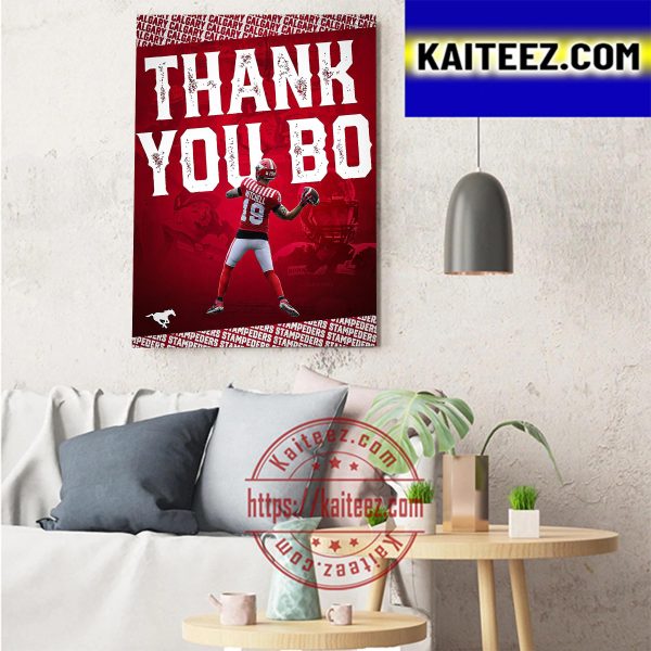 Calgary Stampeders Thank You Bo Levi Mitchell Art Decor Poster Canvas