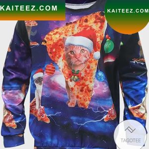 Cat And Pizza Ugly Christmas Sweater