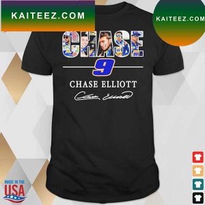 Chase 9 car racing Chase Elliott signature t-shirt