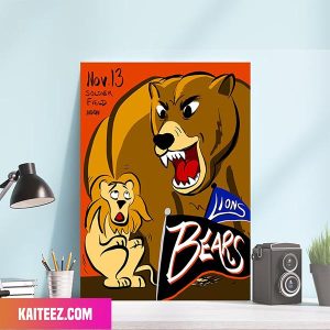 Chicago Bears vs Detroit Lions Scaredy Cat Poster