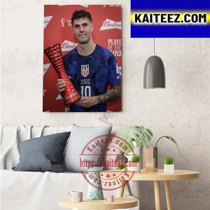 Christian Pulisic Wins Budweiser Player Of The Match USA Vs England Art Decor Poster Canvas