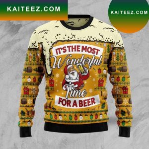 Christmas Most Wonderful Time For Beer Ugly Sweater