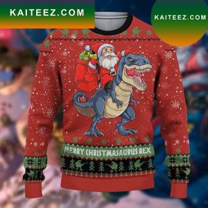 Christmasaurus Rex Santa Claus And T-Rex Ugly Sweater