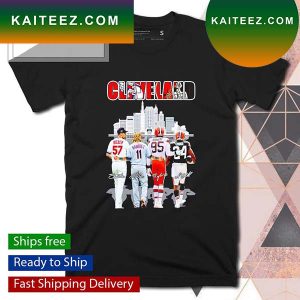 Cleveland Shane Bieber Jos? Ram?rez Myles Garrett Nick Chubb signatures T-shirt