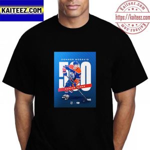 Connor McDavid 500 Career Games In NHL Vintage T-Shirt