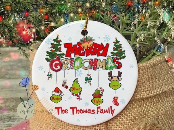 Custom Grinch Family Grinch Christmas Ornament