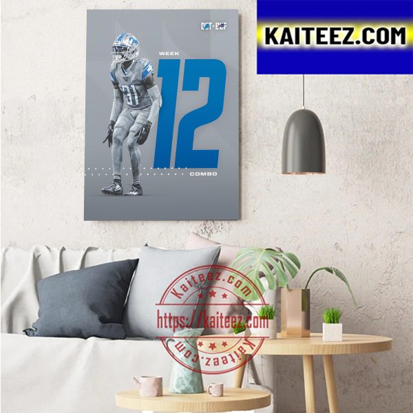 Detroit Lions Vs Buffalo Bills NFL On Madden Thanksgiving Art Decor Poster Canvas