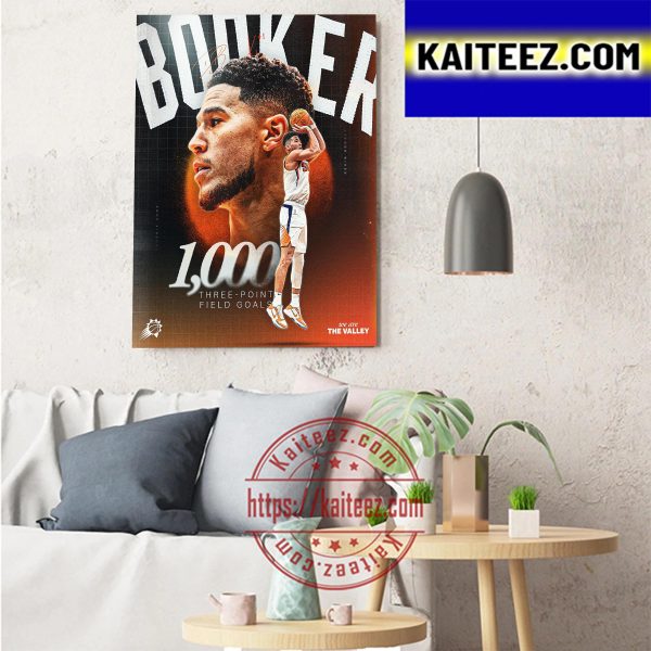 Devin Booker 1K 3 Point Field Goals Phoenix Suns NBA Art Decor Poster Canvas