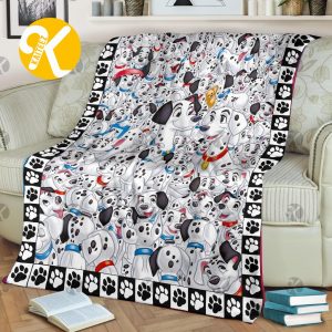 Disney 101 Dalmatians Cute All Over Printed Christmas Throw Blanket