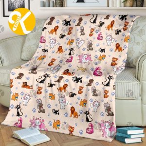 Disney Cats Fleece Blanket Gift For Fan