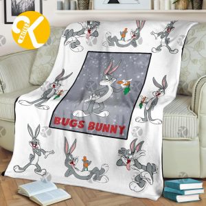 Disney Clever Bugs Bunny In Grey And Cute Posing Around Christmas Throw Blanket