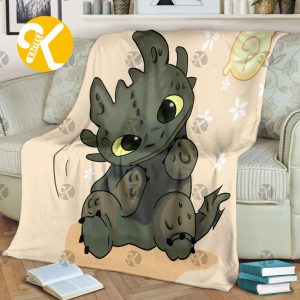 Disney Cute Baby Toothless How To Train Your Dragon In Baby Pink Background Christmas Throw Blanket