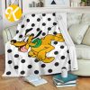 Disney Cute Pluto In White And Mickey Symbol Background Christmas Throw Blanket