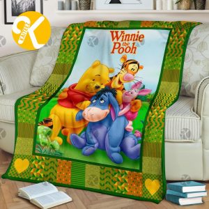 Disney Cute Winnie the Pooh Characters Christmas Throw Blanket