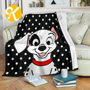 Disney Dalmatian Puppy In Black And White Dot Christmas Throw Blanket