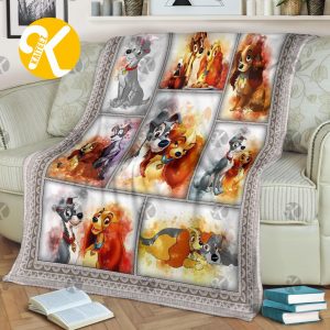 Disney Lovely And Romantic Lady And The Tramp Christmas Throw Blanket
