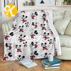 Disney Mickey Mouse Cute Posing With Colorful Disney Logo In Mickey Emotions Pattern Background Throw Fleece Blanket